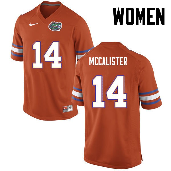 Florida Gators Women #14 Alex McCalister College Football Orange